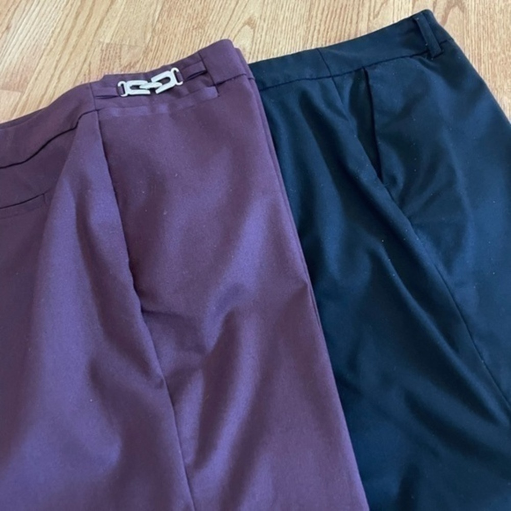 7TH Avenue Suiting New York & Company pants Burgundy 12 and 1 pair Dalia Black14